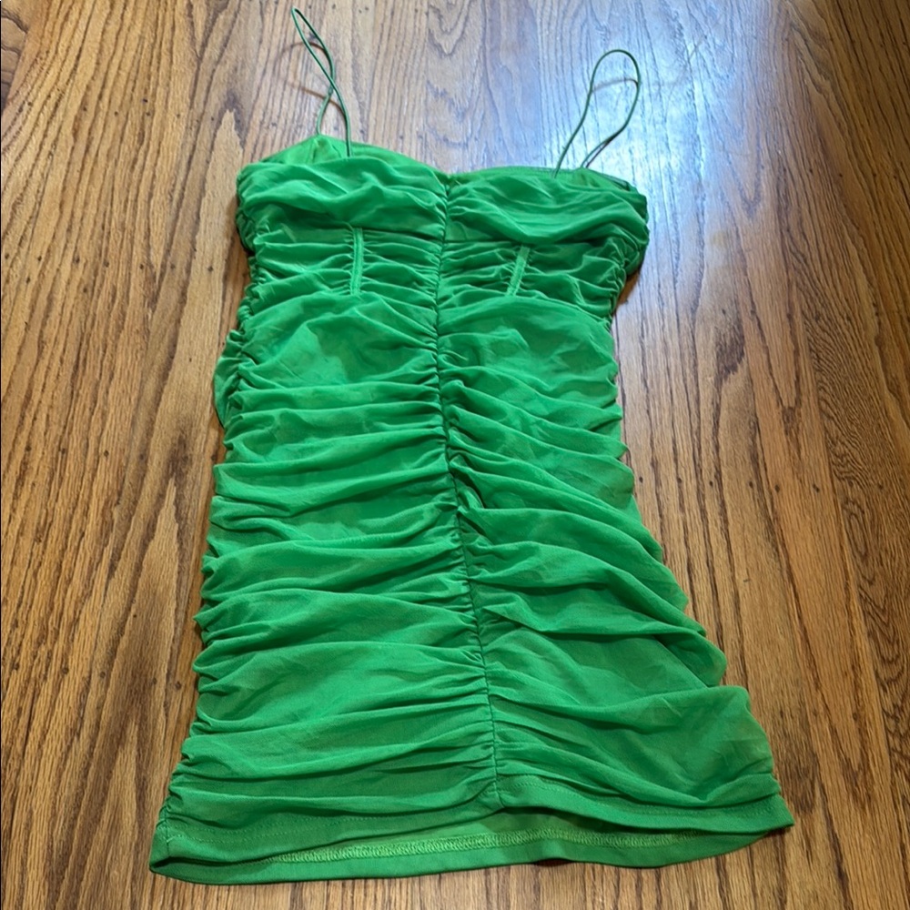Revolve Superdown Green Ruched Strapless Mini Dre… - image 4